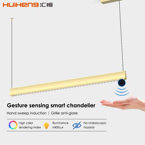 H‑LE007M‑12‑A Grille LED Pendant Light 36W Aluminum CRI≥90 75lm/W 60° 80° Sand White Sand Black Brushed Gold Modern Linear Hanging Lamp