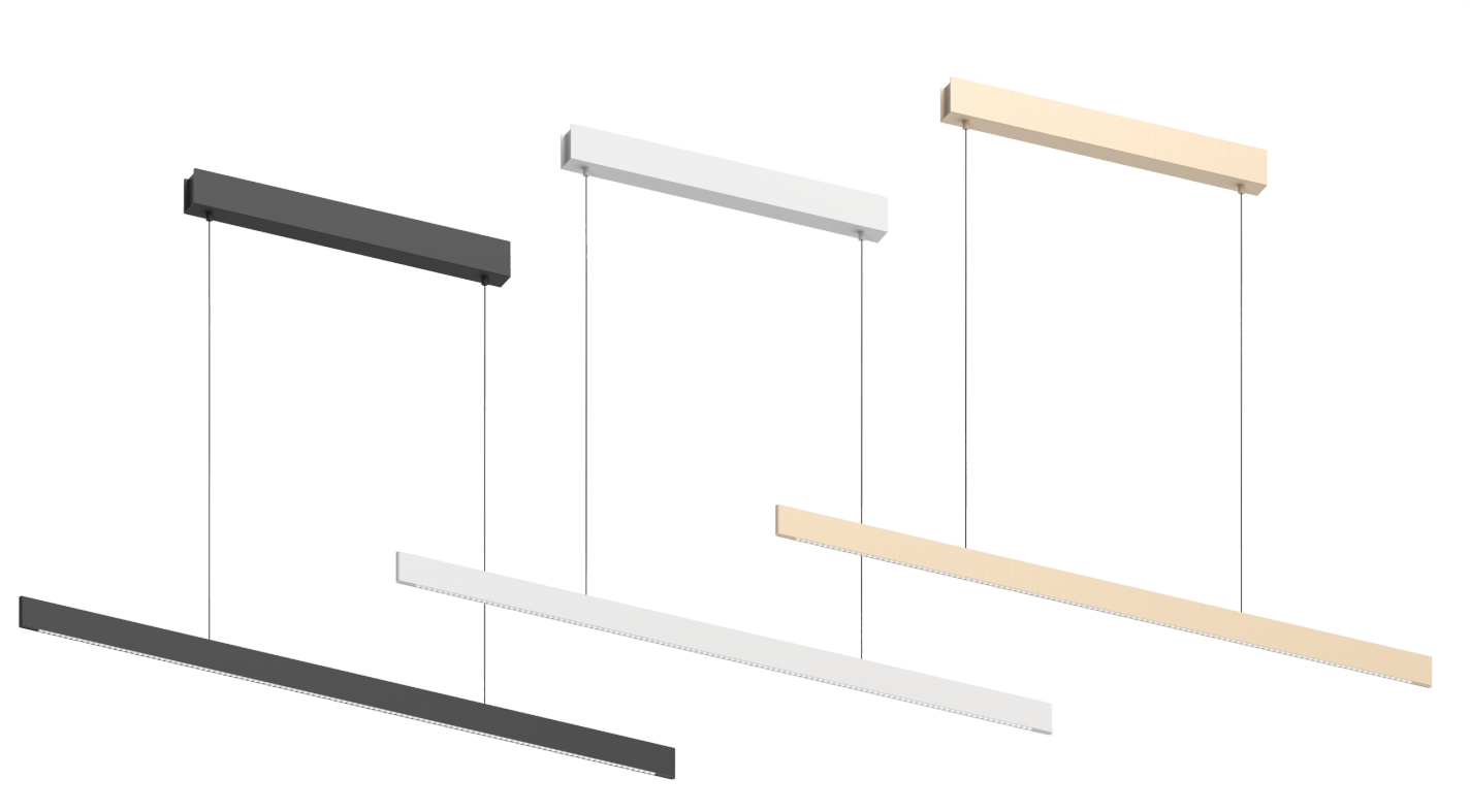 H-LE009S LED Linear Pendant Light Up & Down 1200mm Suspended Linear Lamp with Light Distribution Curve for Office Commercial Lighting