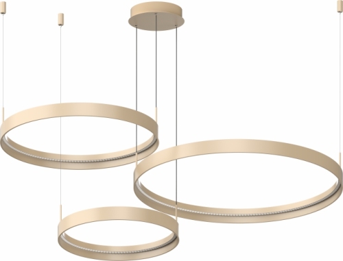 H-LF009-3 Modern Golden Ring LED Chandelier | Multi-Tier Ring Pendant Light 80W 135W