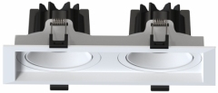 H-LC048-2 Double Head Recessed LED Downlight | Adjustable Gimbal Spotlight