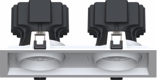 H-LC109 Double Head Recessed LED Downlight 2x15W-2x35W | Adjustable Spotlight