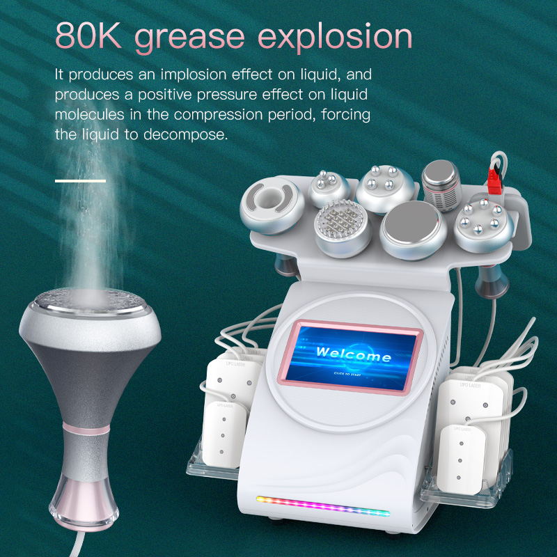 9 in 1 80K Cavitation Vacuum RF EMS LED Laser Lipolysis Body Slimming Machine