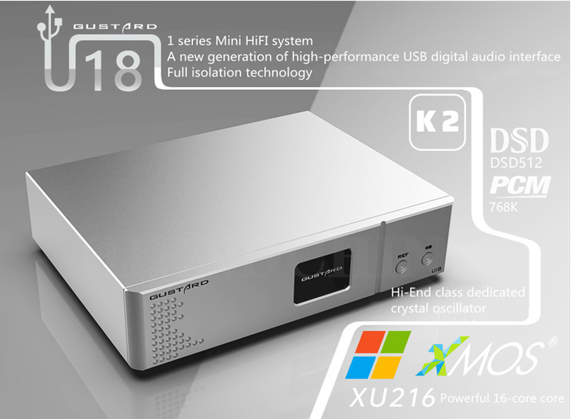 GUSTARD DDC-U18 Digital Interface USB Interface XU216 Ground Isolation AS338 Femtosecond AC115/230V50/60Hz