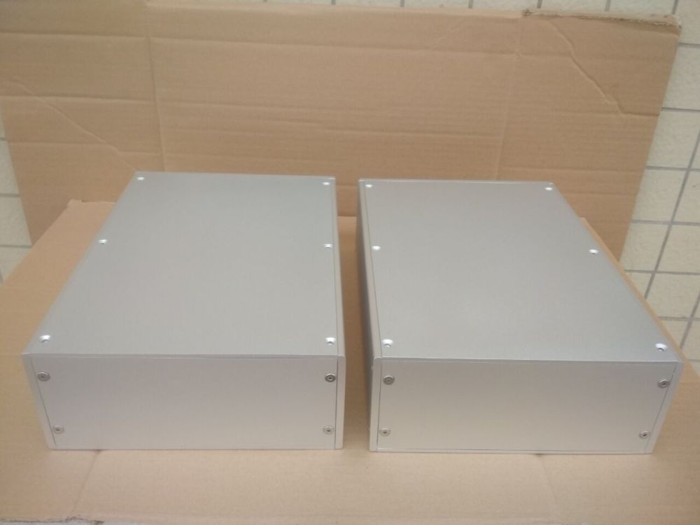 1 pcs silver All aluminum power amplifier DIY case split case tube amplifier power supply Enclosure box (216 *90*308mm)