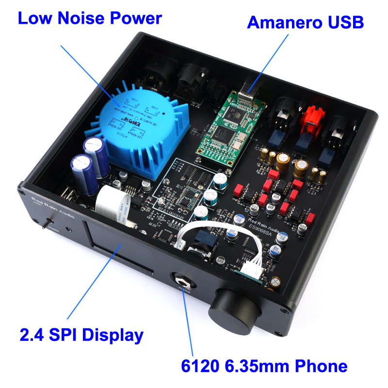 ES9068AS Bluetooth MQA OPA1612 DAC Headphone AMP Amanero Bluetooth DAC Board HIFI USB Sound Decoder 32Bit/384kHz DSD DSD512