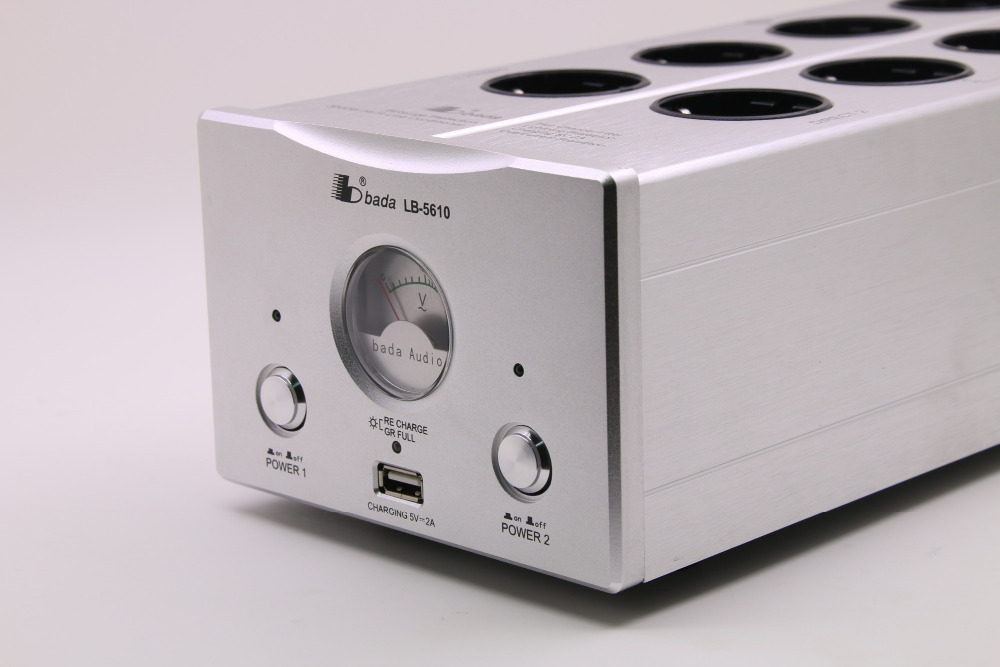High power 3000W Bada 5610 EU plug Power Filter Audio filter Schuko Socket 2 channel Power Supply Filter with USB 5V 2A output