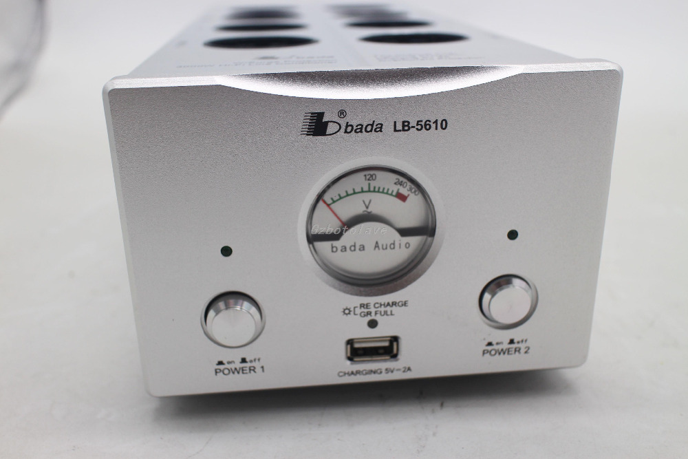 High power 3000W Bada 5610 EU plug Power Filter Audio filter Schuko Socket 2 channel Power Supply Filter with USB 5V 2A output
