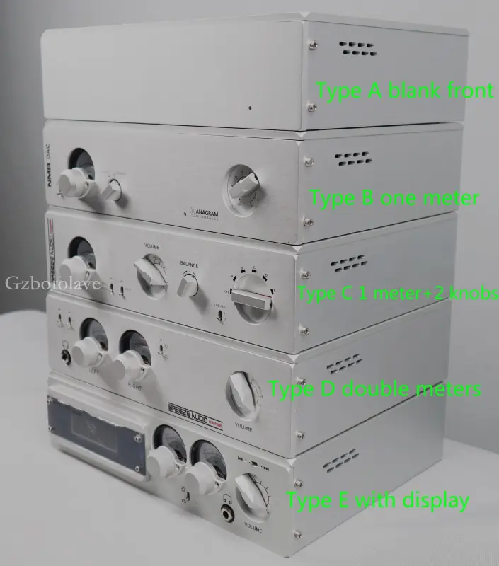 HIFI Deluxe Level Meter Aluminum amplifier chassis case enclosure 320 * 83 * 246mm