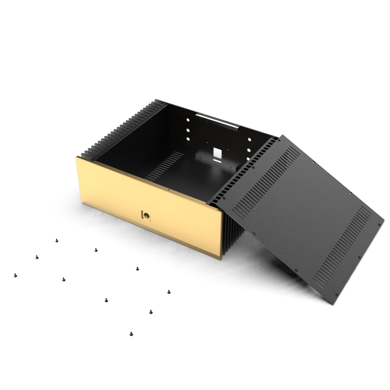 E405 DIY Aluminum Chassis Class A Amplifier Case Power Amp Enclosure HiFi Box with heatsink