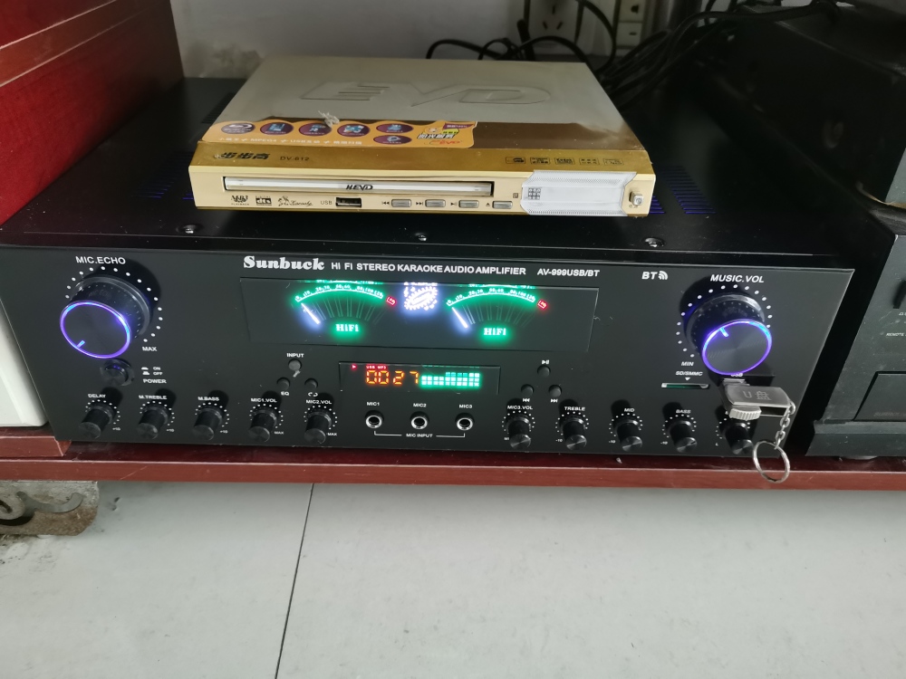 Big power 3000W Remote Control Bluetooth 7 Channel Audio Power Amplifier EQ mixer AV amplifier Speaker Support FM USB SD Cards