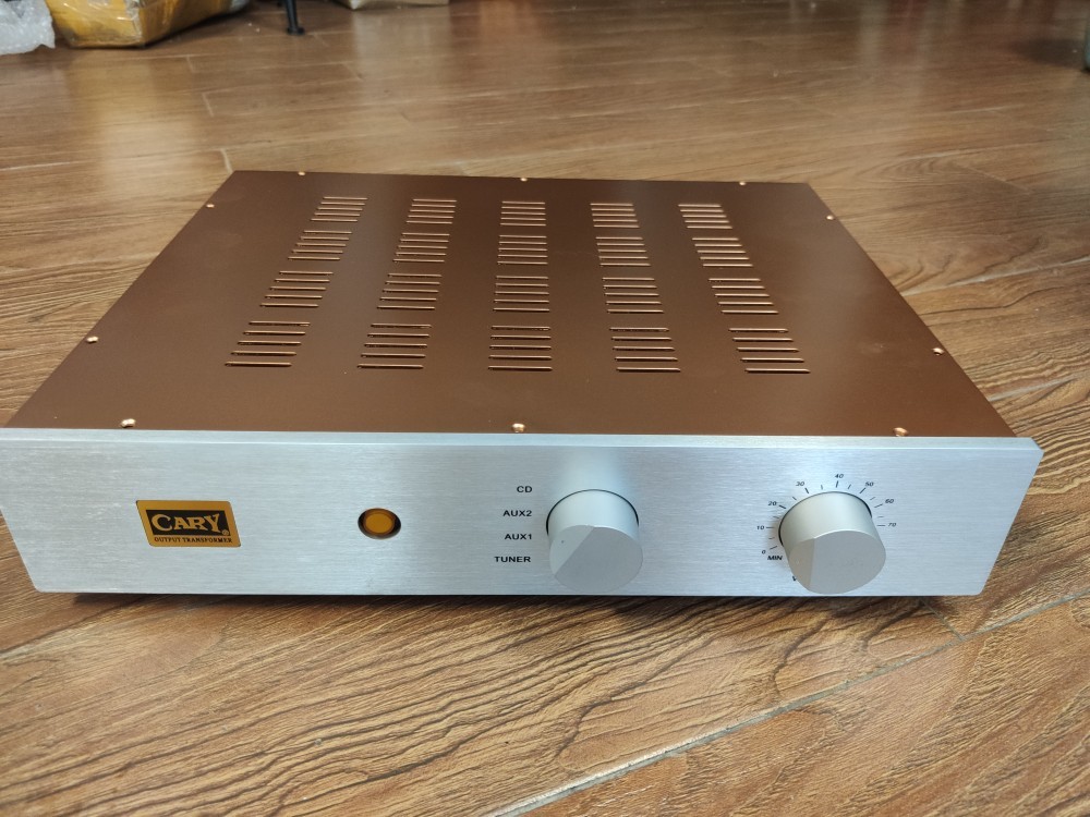 Cary preamplifier Aluminum panel iron Copper plating body DIY chassis audio install box shell with Aluminum knobs 430*330* 80