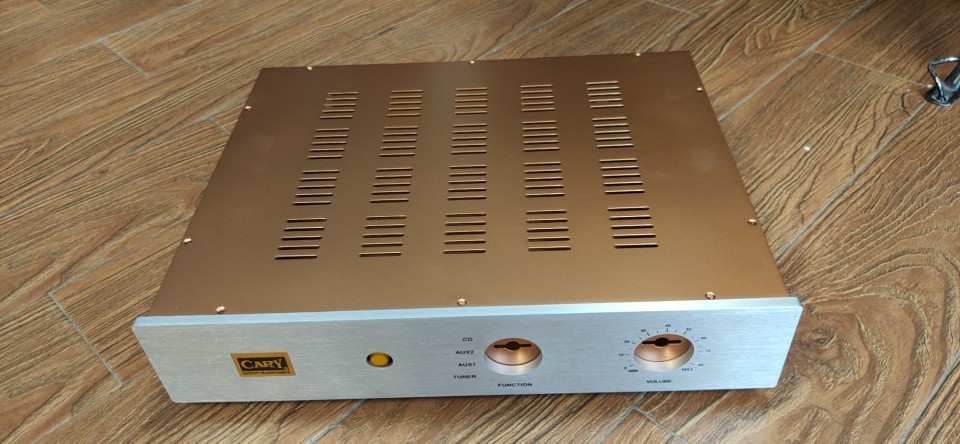 Cary preamplifier Aluminum panel iron Copper plating body DIY chassis audio install box shell with Aluminum knobs 430*330* 80