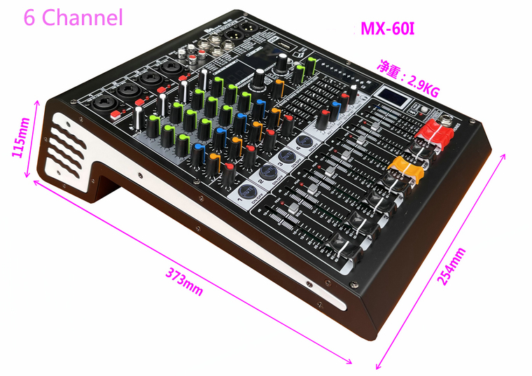 Strong mid low bass USB Bluetooth Mini Reverberator Performance Home KTV 6 channel 8 channel Mixer supply AUX XLR output