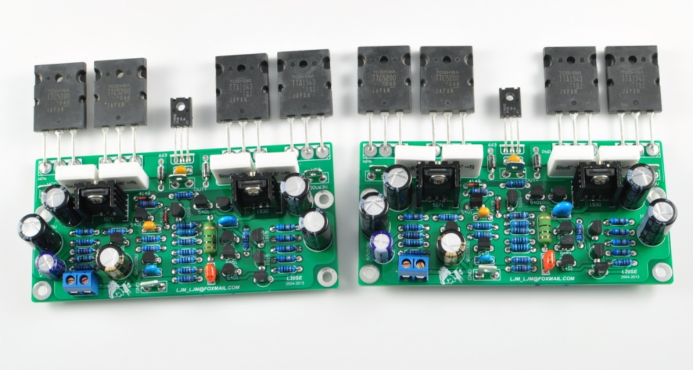 2pcs L20 SE 350W Audio Amplifier Board TOSHIBA A1943 C5200 Dual Channels Amplifiers diy kit and finished board