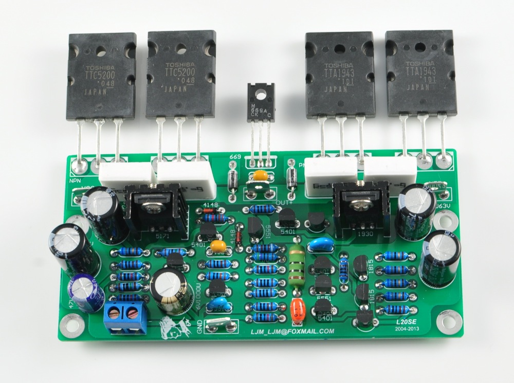 2pcs L20 SE 350W Audio Amplifier Board TOSHIBA A1943 C5200 Dual Channels Amplifiers diy kit and finished board