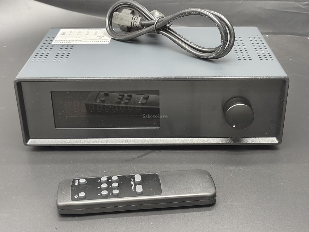 Remote control Fully balanced XLR interface 4-in-1-out 1 in 4 out stereo audio switcher remote control VFD large screen