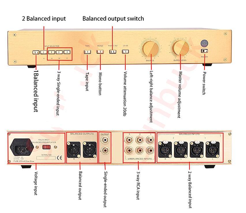 Latest clone Switzerland FM255MKII FM255 Hi-End preamplifier hifi Power amplifier Audio dedicated