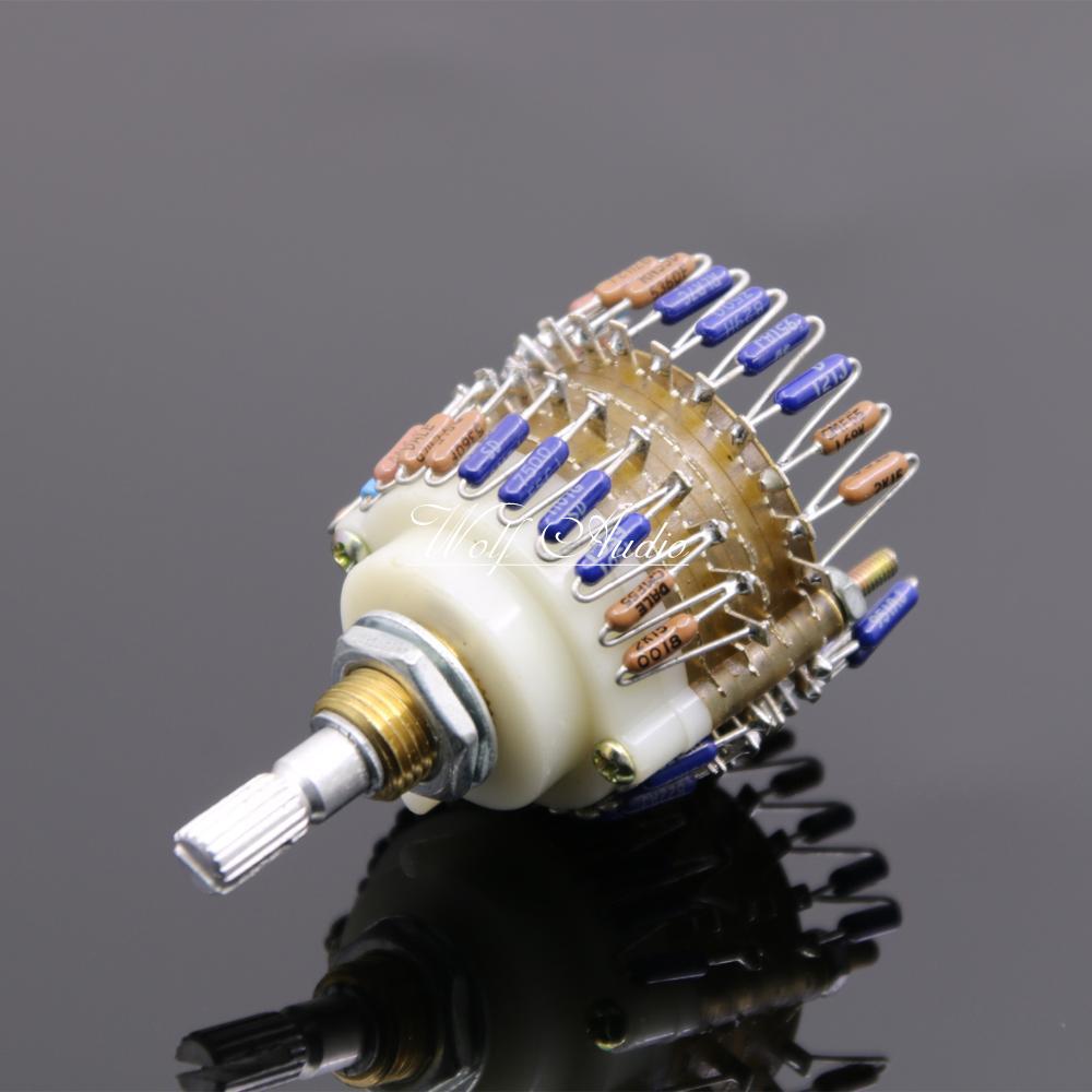 23 Step DALE Potentiometer 10K/50K/100K/250K/500K Two-Channel Volume Potentiometer For Sound Amplifier Preamp