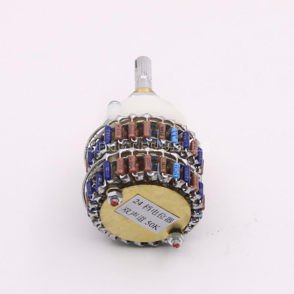 4 × 24 Steps Ladder Type Volume Control Potentiometer 10K 50K 100K 250K Two-channel DALE Resistor Volume Control