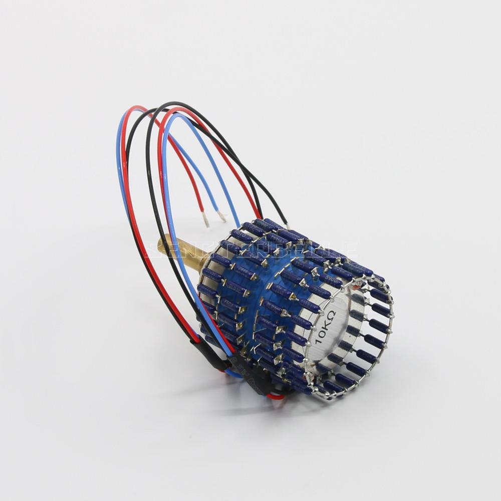Upscale HiFi 24-Steps Dual-channel DALE Full brown L-type Volume Potentiometer Audio Amplifier Volume Control Potentiometer
