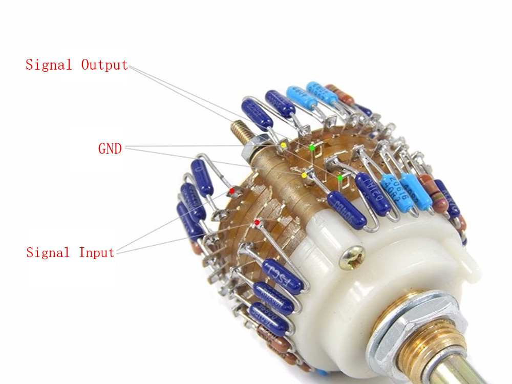 23 Step DALE Potentiometer 10K/50K/100K/250K/500K Two-Channel Volume Potentiometer For Sound Amplifier Preamp