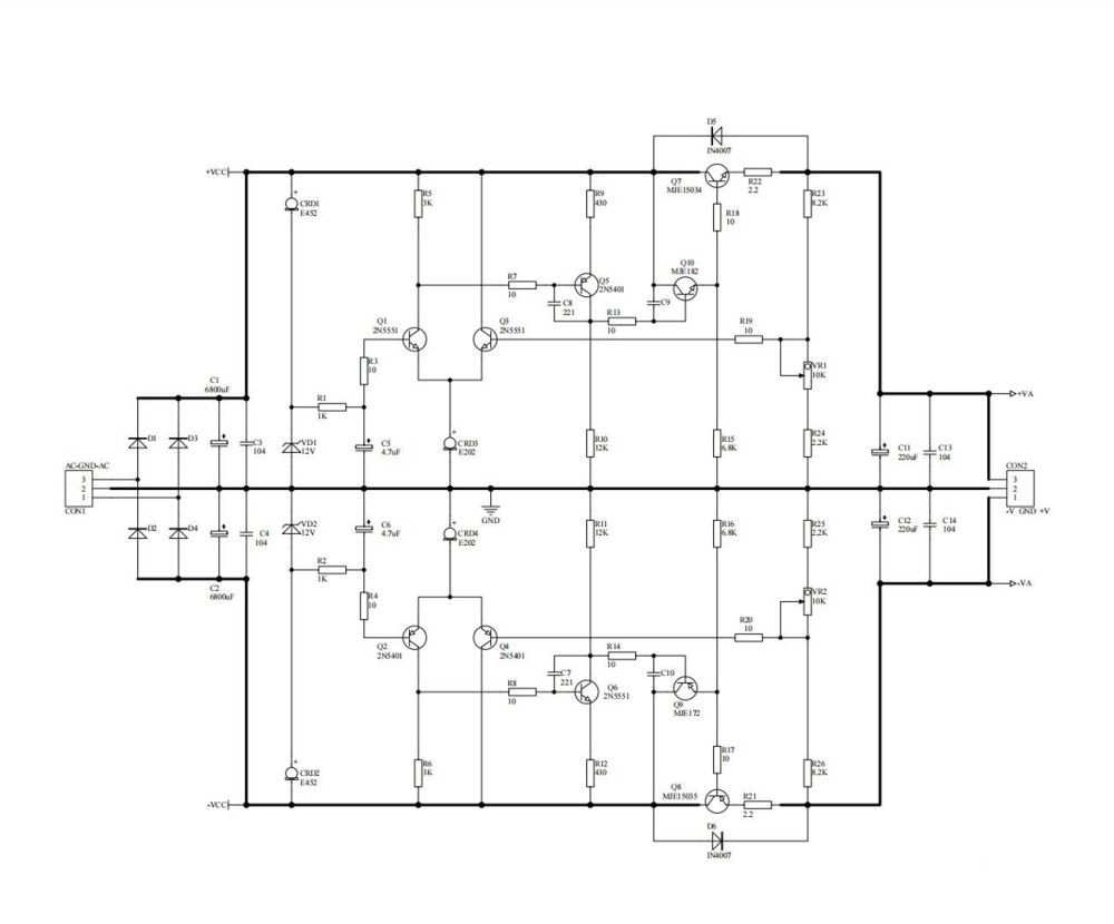 Based on Mark Levinson Circuit HiFi Audio Amplifier DC Dual Voltage Regulated Power Supply Board Kit DC+/-15V to +/- 32V