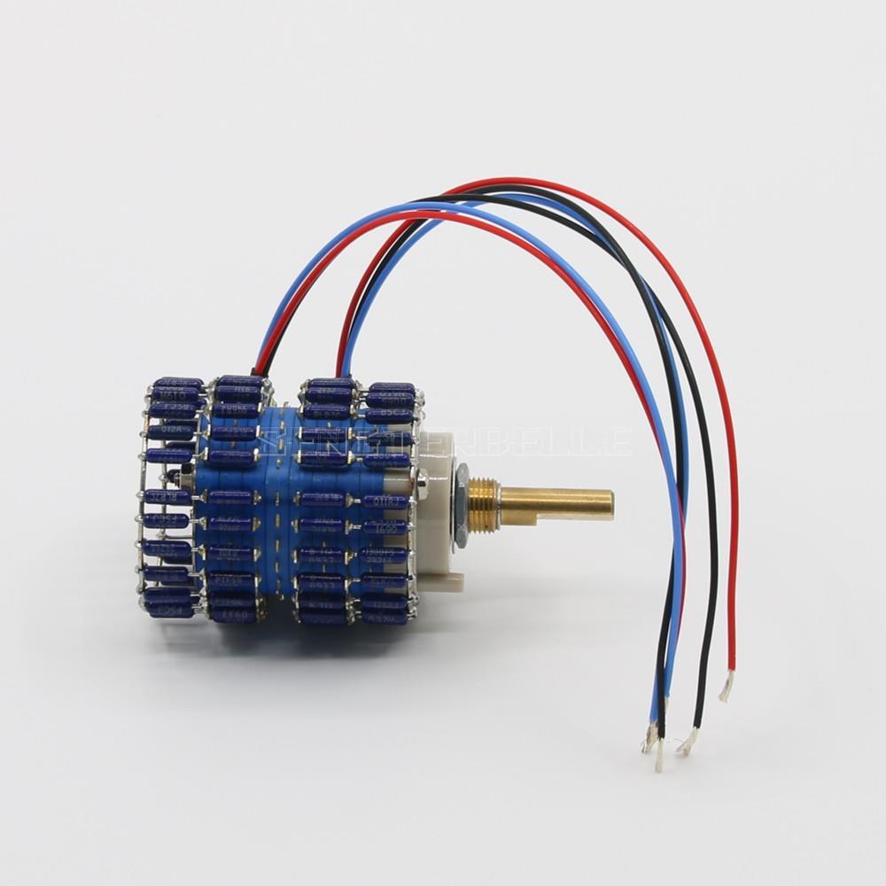 Upscale HiFi 24-Steps Dual-channel DALE Full brown L-type Volume Potentiometer Audio Amplifier Volume Control Potentiometer
