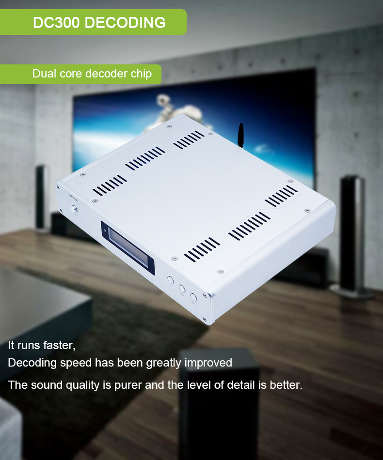 DC-300 Ultimate Dual Core ES9038PRO DAC Decoder USB Interface CSR8675 Bluetooth-compatible 5.0 Remote Control Amp