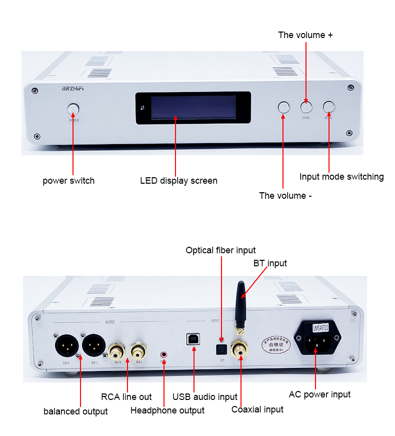 DC-300 Ultimate Dual Core ES9038PRO DAC Decoder USB Interface CSR8675 Bluetooth-compatible 5.0 Remote Control Amp