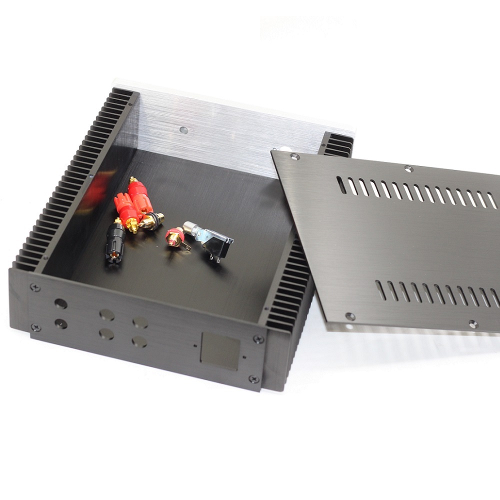 2107 All aluminum amplifier chassis / Class A hifi  amplifier case / AMP Enclosure / DIY box with heatsink ( 212*70*257mm)