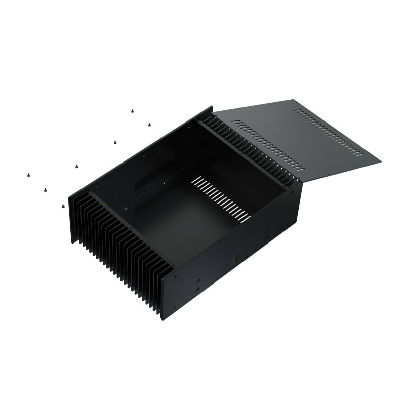 Beautiful CNC Full Aluminum class A power amplifier DIY chassis both side heatsink Install FM aluminum case