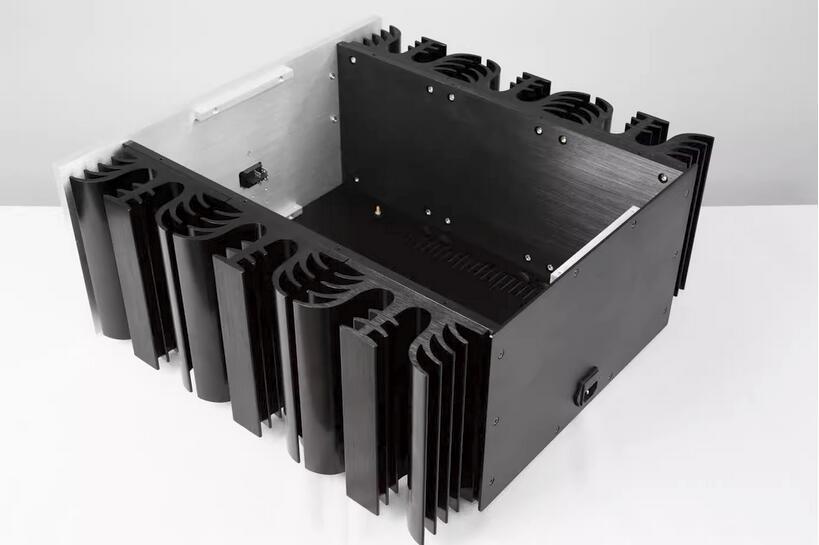 4821 Full aluminum chassis power amplifier chassis class A enclosure PSU box side heatsink