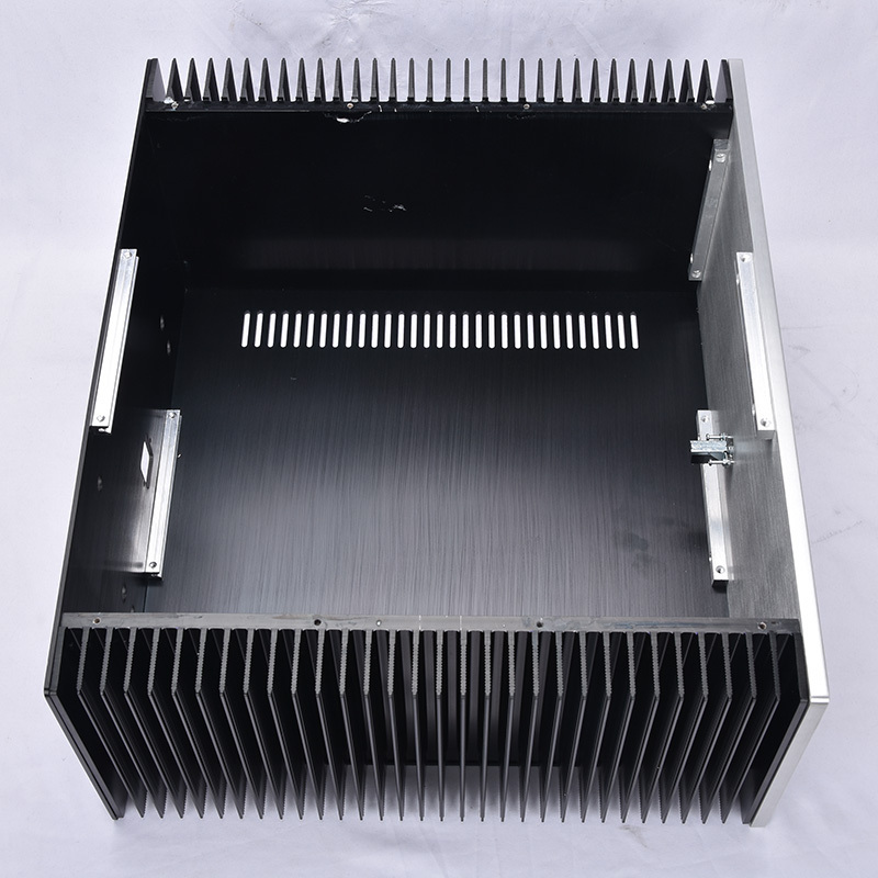 4820 Full aluminum chassis power amplifier chassis class A enclosure PSU box with side heatsink