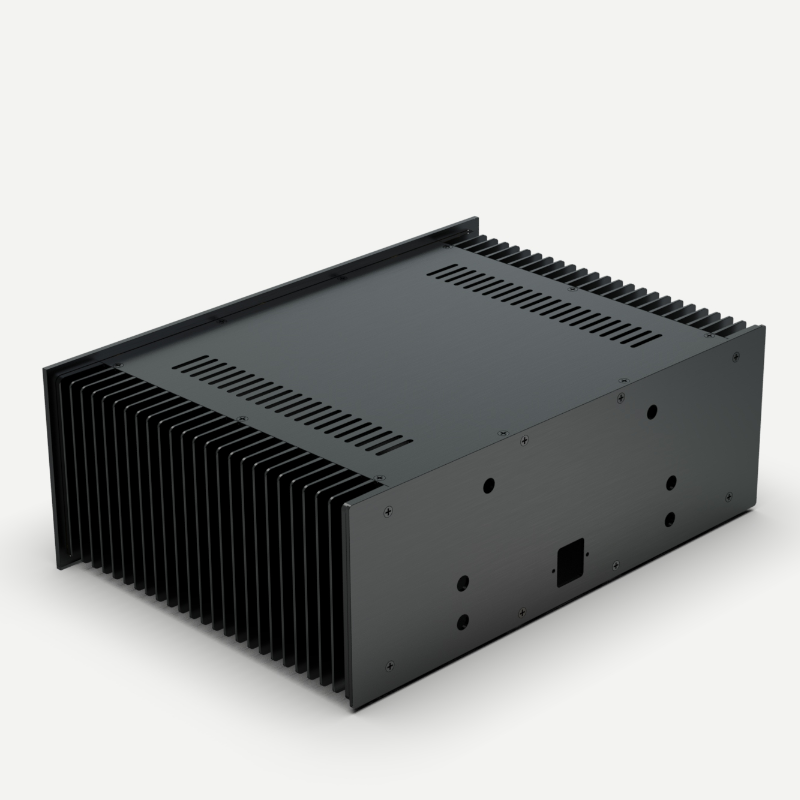 Beautiful CNC Full Aluminum class A power amplifier DIY chassis both side heatsink Install FM aluminum case