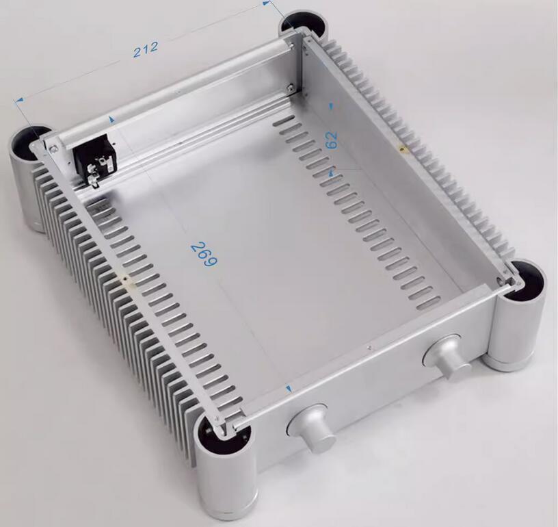 New RD2607 Round Full Aluminum hifi power Amplifier Chassis PSU Shell DIY Case