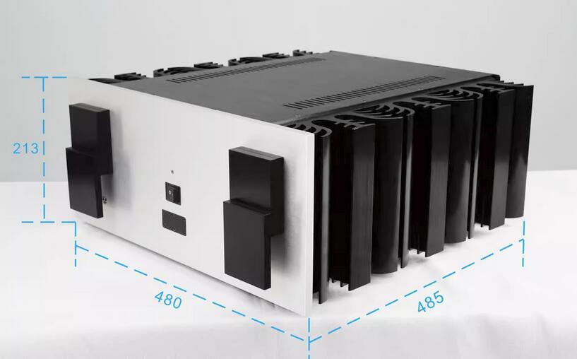 4821 Full aluminum chassis power amplifier chassis class A enclosure PSU box side heatsink