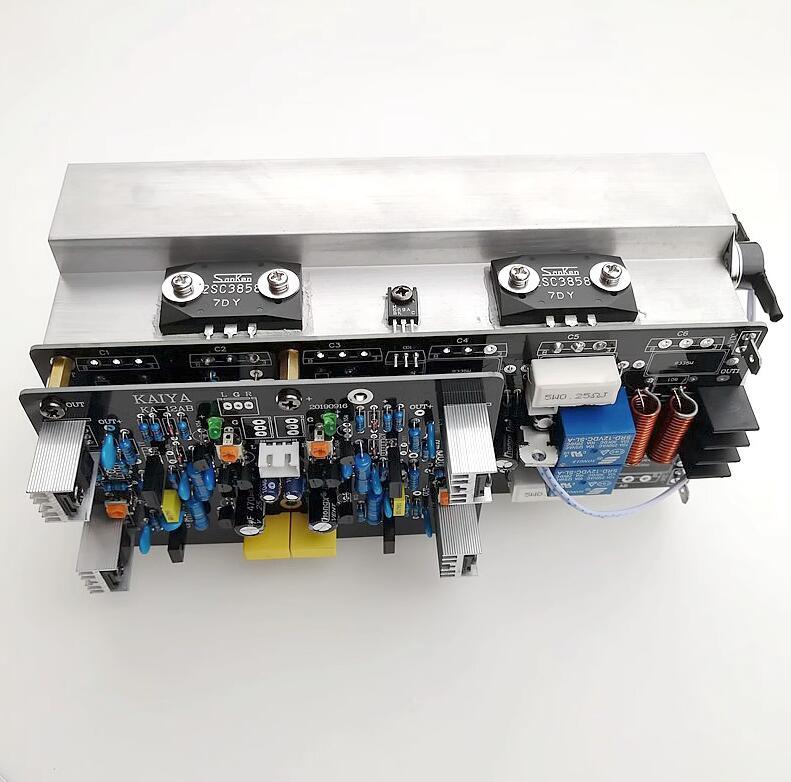 High power dual channel HIFI imported Sanken tube 2SA1494/2SC3858 stage professional class AB amplifier board 200W*2