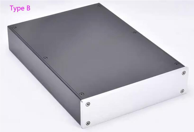 JC2205 Full aluminum chassis silver front amplifier enclosure headphone box 220 x55 x308MM