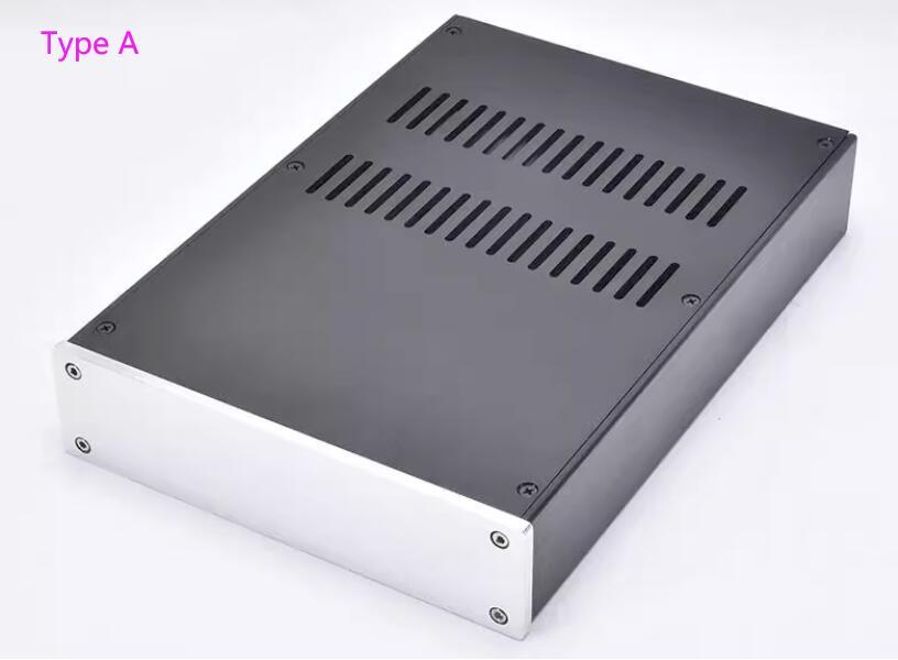 JC2205 Full aluminum chassis silver front amplifier enclosure headphone box 220 x55 x308MM