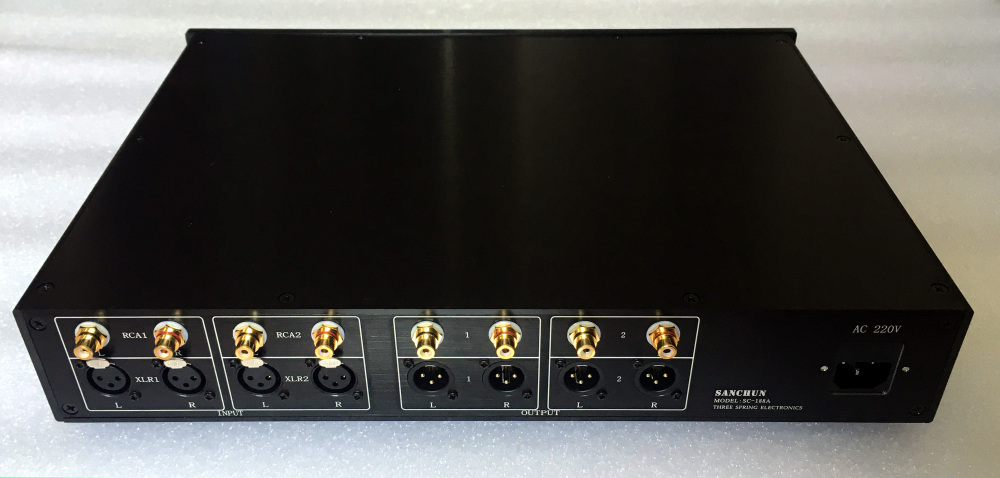 Balanced passive Remote control preamplifier volume controller RCA XLR input preamp 4 road input LED display