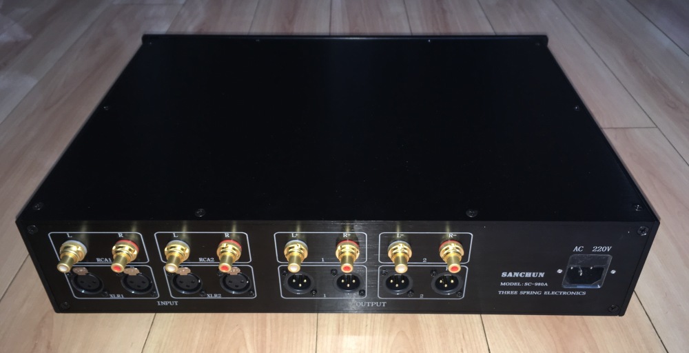 Assembled fully balanced remote control JFET four tube preamplifier power amplifier 2 RCA 2 XLR input LED display