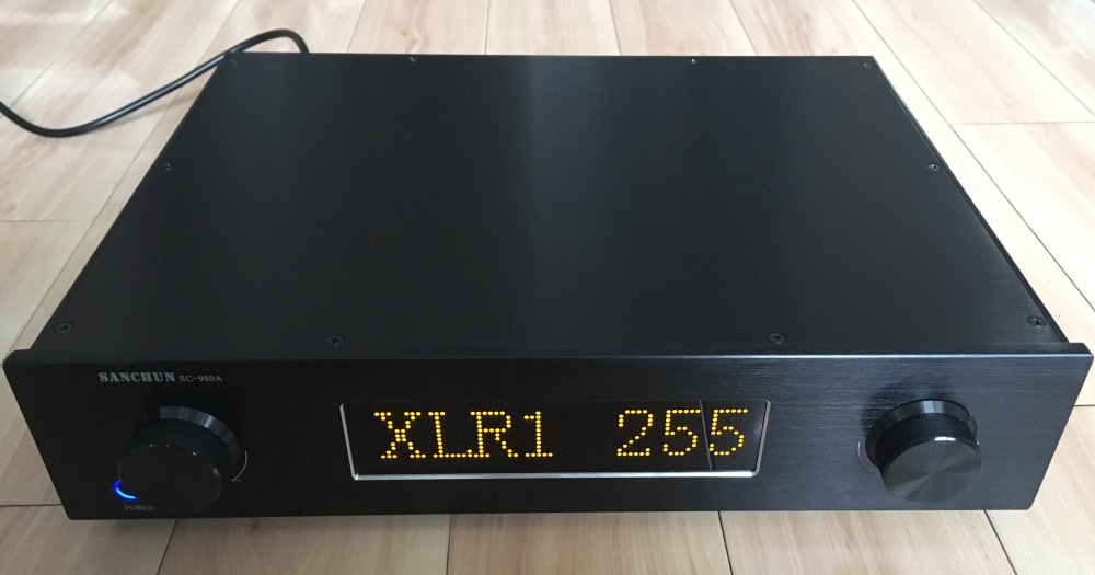 Assembled fully balanced remote control JFET four tube preamplifier power amplifier 2 RCA 2 XLR input LED display