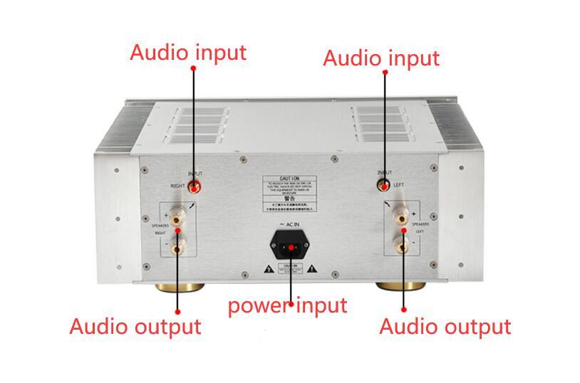 KSA100 Class A Metal encapsulated transistor HIFI High-power 100W*2 stereo amplifier dual transformer power supply