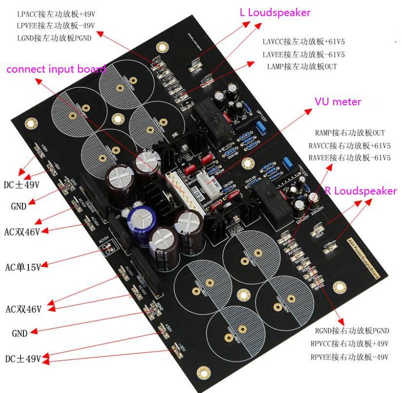 A75 pure class A 75W+75W HIFI stereo amplifier board with MJ15024G/MJ15025G transistor