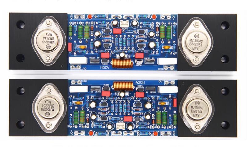 A20W HiFi pure class A 20W+20W power amplifier board with MJ15024 15025 refer to Musical Fidelity circuit