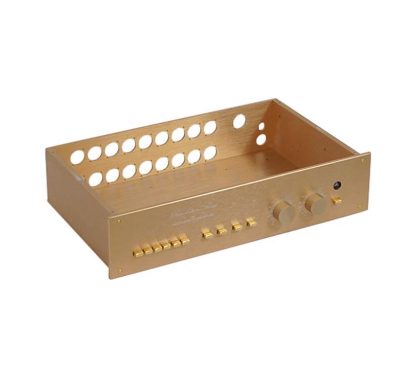 Reference FM Acoustics FM266 Golden All-Aluminum Power Amplifier Chassis Preamp Case DIY HiFi Box