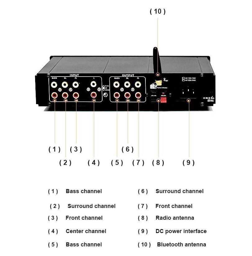 DT02 5.1 Channel Preamp Amplifier Bluetooth 5.0 APP Remote Control With Lossless Music Home Player