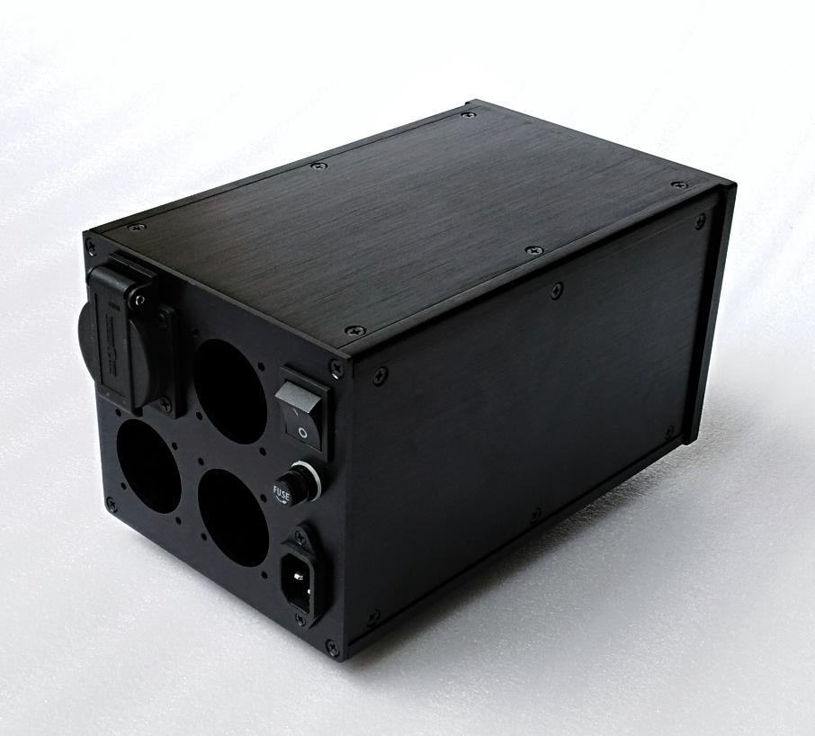 All aluminum 4-bit EU standard socket power supply chassis isolated PSU DIY case box 160*140*251mm