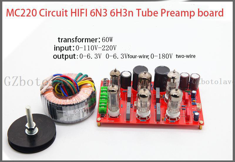 MC220 Circuit HIFI 6N3 6H3n Tube Preamp Preamplifier Audio Amplifier Board With 6Z4 Tube Rectifier board