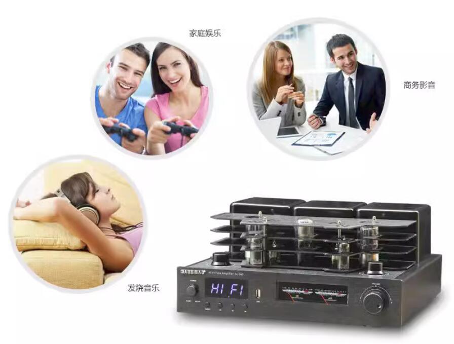 Remote control Hifi High Fidelity vacuum tube amplifier Bluetooth 5.0 Lossless Decoding home vu meter Fiber Coaxial input amp